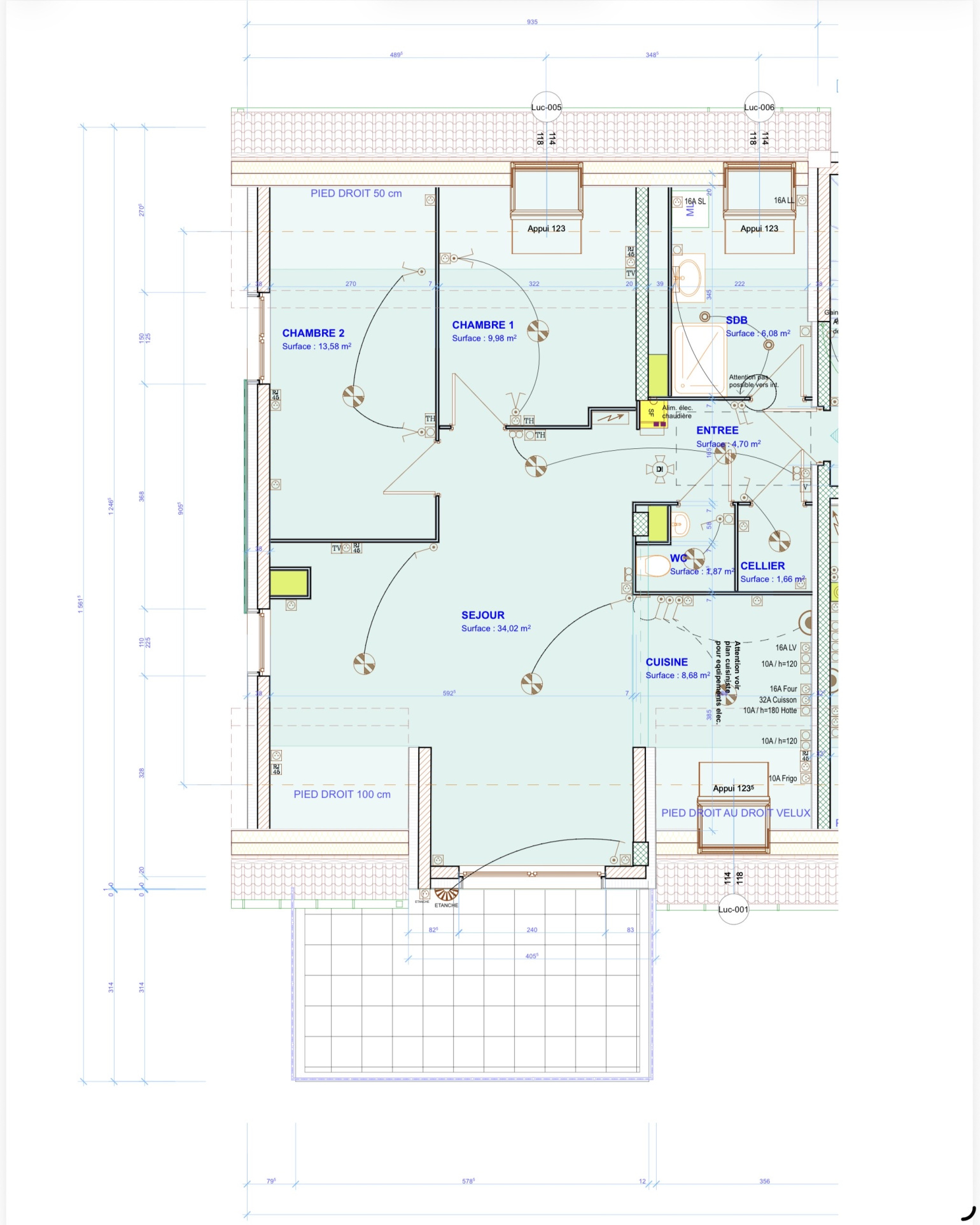Appartement 3 pièces en attique   80,23 m2 habitables   96,57 m2 au sol
